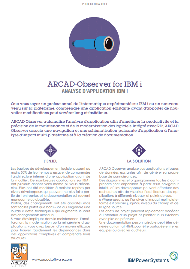 Arcad Observer FR Daatsheet