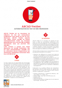 Datasheet - ARCAD Verifier