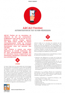 Arcad Verifier Datasheet - ARCAD Verifier