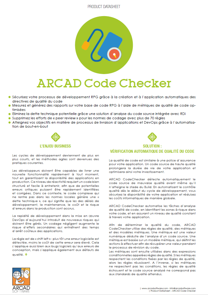 Arcad codechecker Datasheet
