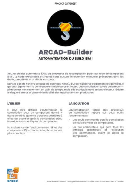 Arcad Builder FR Datasheet