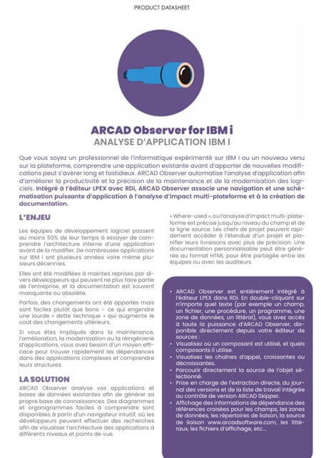 Arcad Observer FR Daatsheet