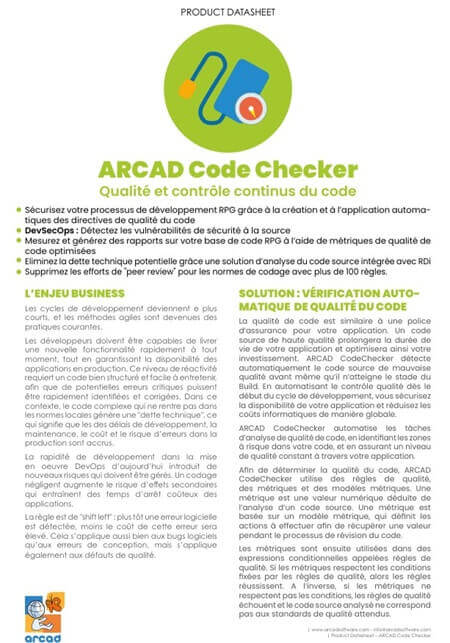 Arcad codechecker Datasheet