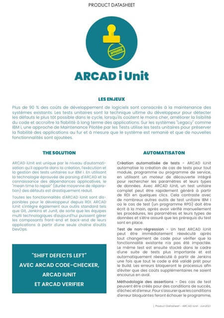 Datasheet ARCAD iUnit-FR