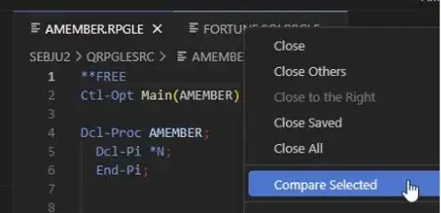 VS Code - Comparaison standard