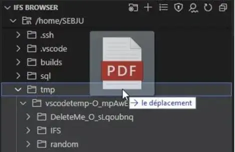VS Code - Drag & drop entre local et IFS