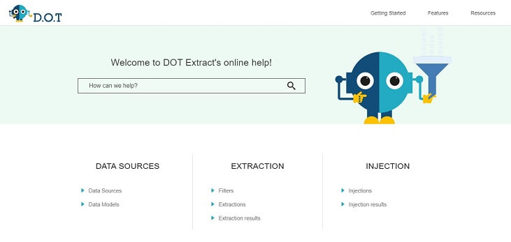 Aide en ligne - DOT Extract